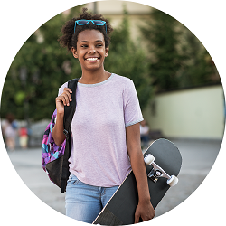 Girl with skateboard